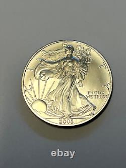 Rouleau de 20 dollars en argent American Eagle de 2003, quantité en état non circulé BU, lot 45