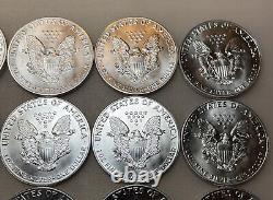 Rouleau de 20 pièces d'argent American Eagles 1 oz de 1987 dans leur état d'origine GEM BU, NEUF.