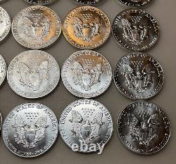 Rouleau de 20 pièces d'argent American Eagles 1 oz de 1987 dans leur état d'origine GEM BU, NEUF.