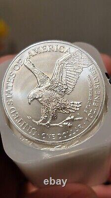 Rouleau de 20 pièces d'une once d'Aigle d'argent américain 2022 (1) Tube scellé de la Monnaie
