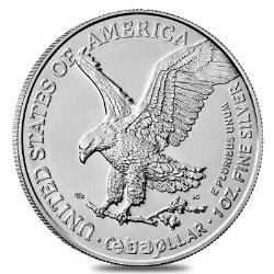 Rouleau de 20 pièces d'une once d'argent fin américain American Eagle 999 BU en stock