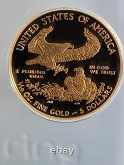 Superbe Aigle en Or Américain 2015-W 1/10 oz 5 $ ANACS PR70 DCAM