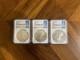 Trois 2024 $1 American Silver Eagle Ms70 Première Journée D'Émission Ngc