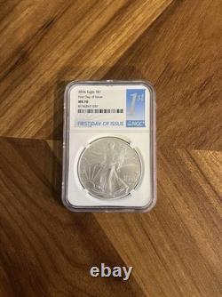 Trois 2024 $1 American Silver Eagle MS70 Première Journée d'Émission NGC