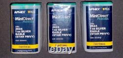 Tube de 20 pièces 2024 Silver Eagle Star Privy First Strike Limité Scellé PCGS