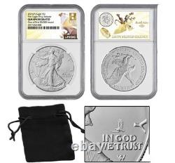 ULTRA RARE 2025 Gem Unc NGC 1 des Premiers 50K Silver Eagle avec Marque Privée Aigle