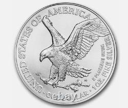 US Mint 2026 pièce American Silver Eagle en argent pur 1 oz BU (tube de 20). 999 fin<br/>