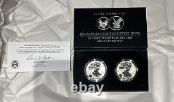 US Mint American Eagle 2021 Ensemble de deux pièces en argent d'une once en preuve inversée 21XJ