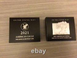 U. S. Mint American Eagle 2021 Et 2023 Pièces D'épreuve D'argent