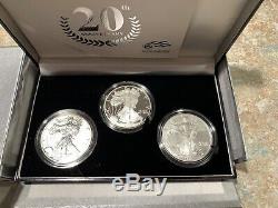U. S. Mint American Eagle Set De Pièces D'argent Du 20e Anniversaire