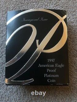 Us Mint 1997 Platinum D'eagle 1/4 25 $ Dollar Épreuve Numismatique Bullion Coin Émission Inaugurale