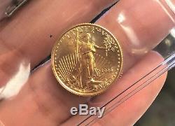 Us Mint 1999 1/10 Once D'or Fin Gold Eagle 5 Dollar Coin