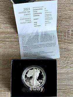 Us Mint American Eagle 2021 Une Once Silver Proof Coin Type 2 West Point 21ean