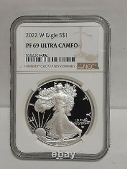 (in-hand) 2022 W Ngc Pf69 1 $ American Silver Eagle Proof Marron Label Pf-69uc